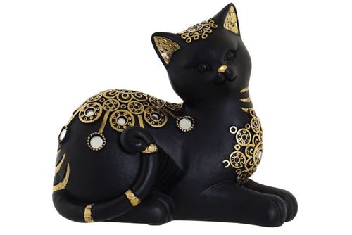 FIGURA RESINA 15X7,5X14 GATO PRETO