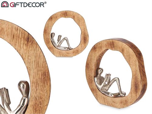 91075 FIGURA DECORATIVA PRATEADA 25CM