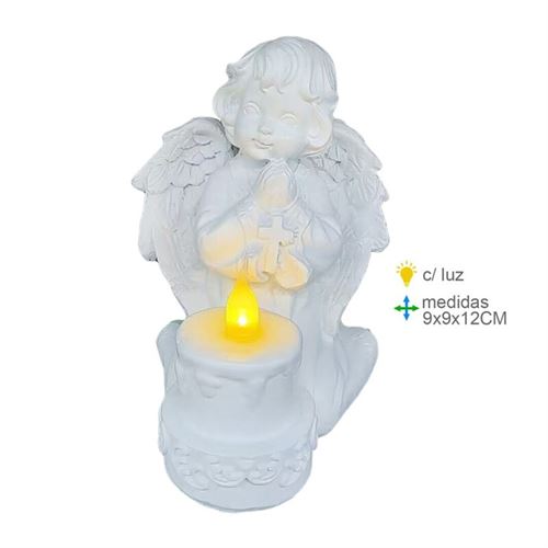 AR-78891 ANJO RESINA COM LUZ 9X9X12CM