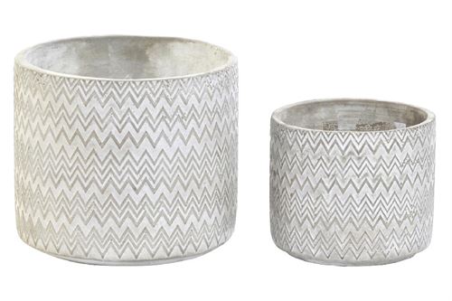 MC-186267 FLOREIRA SET 2 CIMENTO 12,5X12,5X11 ZIGZAG