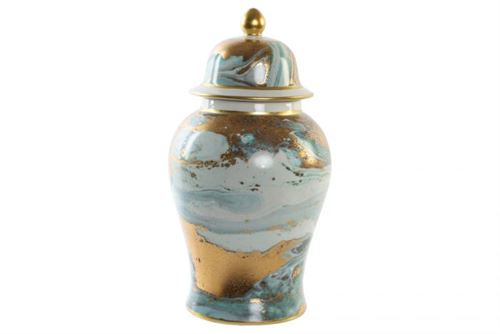 JR-190230 POTE CERAMICA 23X23X43 TAMPA AZUL