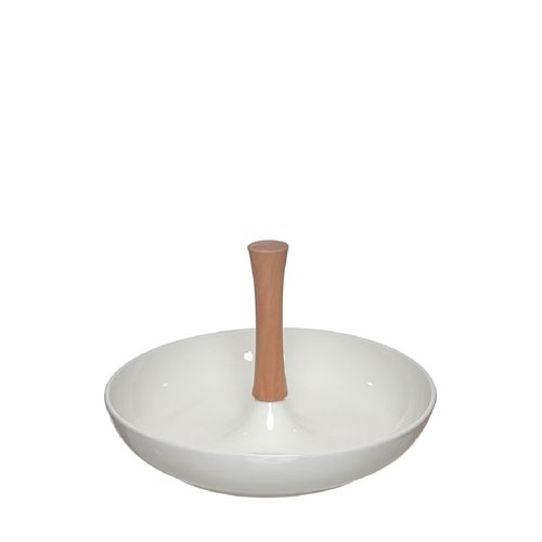 24451 PORCELANA - TAÇA C/ PEGA DE MADEIRA C 25,00 L 25,00 A 16,00