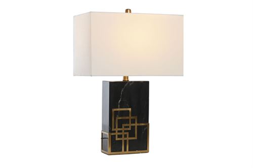 LA-206440 CANDEEIRO DE MESA MÁRMORE METAL 40X23X58 PRETO