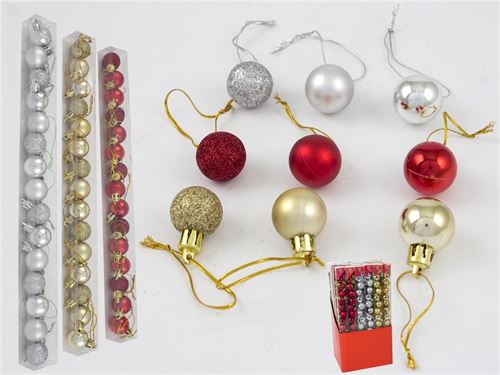 TUBO 15 BOLAS NATAL 2.5CM 3 SORTIDOS
