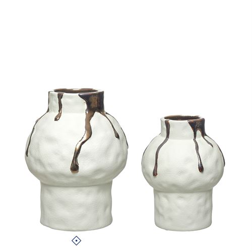 28795 JARRA CERAMICA DECORATIVA MOLTEN GOLD 19,50X25,50CM