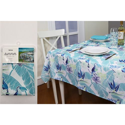 P190287655 TOALHA MESA TOUCANS-AZUL 140x250cm