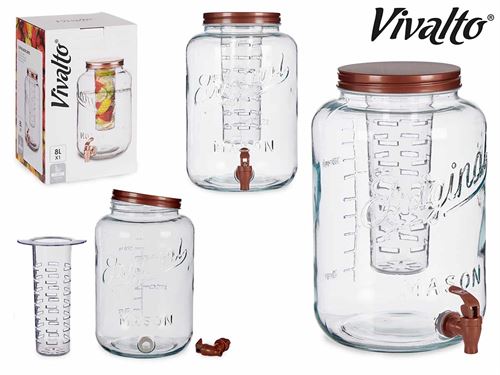77670 DISPENSADOR VIDRO COM TORNEIRA 8L