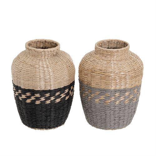 803947 VASO FIBRA NATURAL-PAPEL-METAL 25 X 25 X 31 CM 2MOD