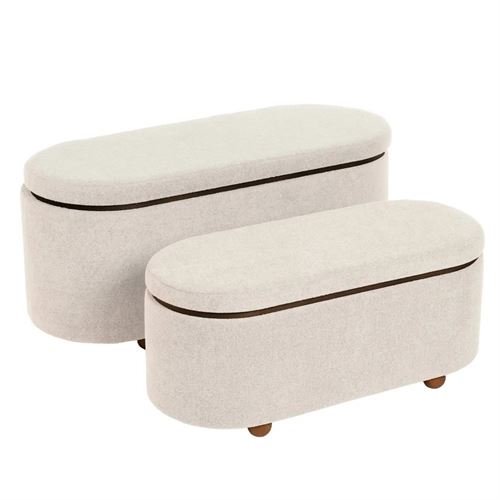 805644 PUFF SET2 MDF-TELA NATURAL 110 X 45 X 48 CM