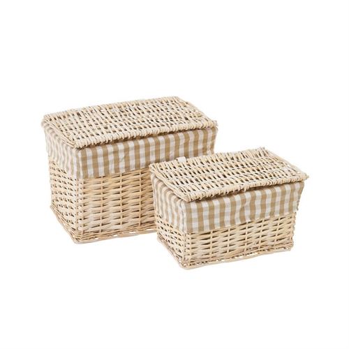 CESTAS NATURLIFE NATURAL BRANCO SET2 36X26X25CM