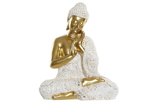 FIGURA RESINA 33X21,7X40,3 BUDA DORADO