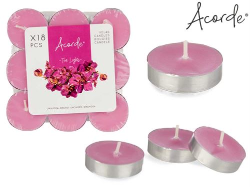 24708 VELA TEA LIGHTS ORQUIDEA X18