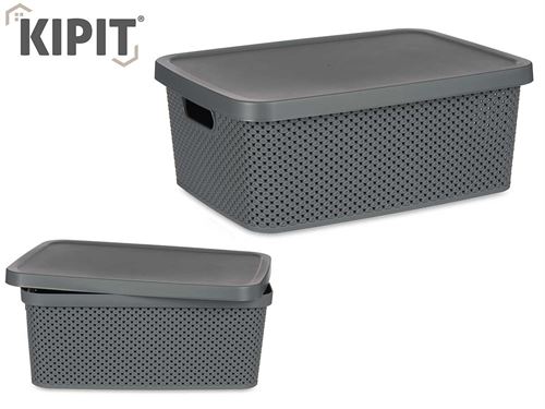 86642 CESTO ORG PL 13L C/TAMPA 39 x 28 x 15,5 CM