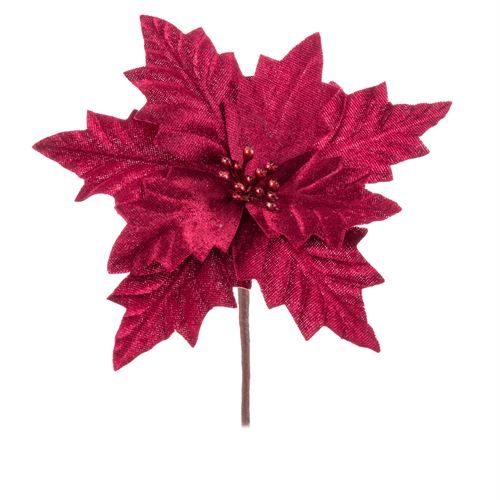 742134 POINSETTIA POLIESTER BORGONHA 17 X 17 X 15 CM