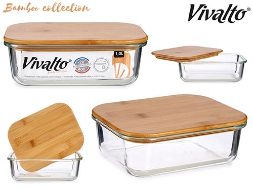 CAIXA VIDRO TAMPA BAMBU 1L