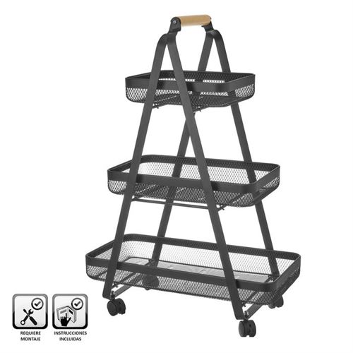 801513 CARRO MULTIUSOS METAL PRETO