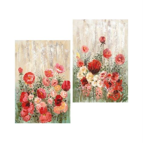 130583 PINTURA FLORES VERMELHAS 60X90X1,8CM