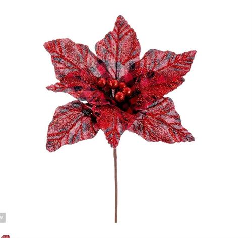 721932 FLOR NATAL TECIDO VERMELHO 29 X 44 CM