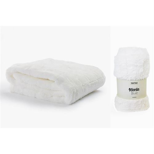 P190686508 MANTA 190200 125X150CM OFF WHITE POLIESTER