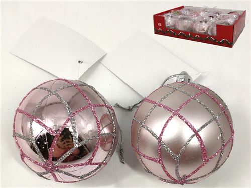 BOLA NATAL ROSA 8CM 