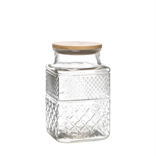 31762 FRASCO VIDRO 1,9L COM TAMPA BAMBU C 12,30 L 12,30 A 20,40