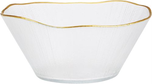 044100100 SALADEIRA VIDRO FIO OURO 20CM