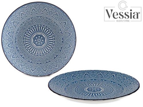 90006 PRATO SOBREMESA RELEVO AZUL 22CM