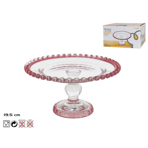 059389 PRATO DE BOLO 20CM CORACAO ROSA