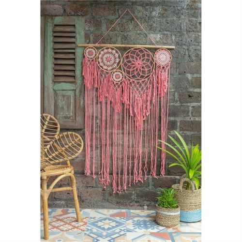 CC-73402 CAÇA SONHOS CORTINA ROSA 85X70CM