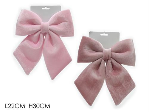 412307 LAÇO VELUDO ROSA NATAL 22X30CM 2SORTIDOS