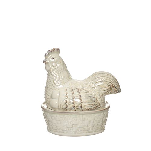 29232 CERÂMICA DECORATIVA - CAIXA GALINHA 25X18X26CM