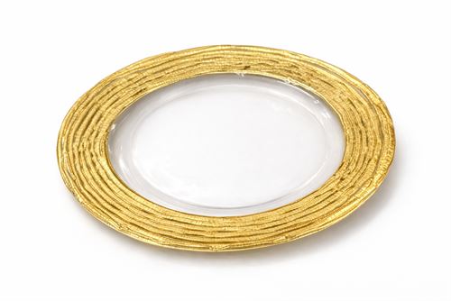127034968 PRATO VIDRO DOURADO 33CM