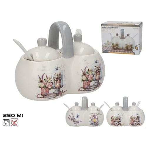 317151 TAÇA DE AÇÚCAR/ESPECIERO COM COLHER 250ML DOLOMITA 2SORT.