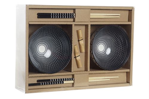 PC-194065 SUSHI SET 6 BAMBU GRES 30X21X7 NEGRO