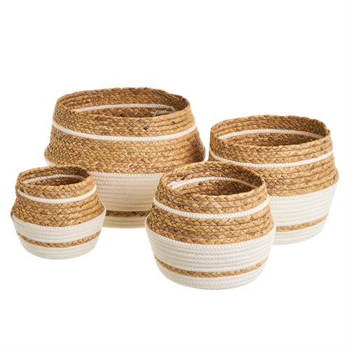 802791 CESTOS ALGODÃO-FIBRA NATURAL SET4 37X25CM