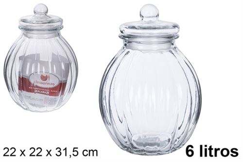 108003 FRASCO VIDRO HERMETICO ABOBORA 6LITROS