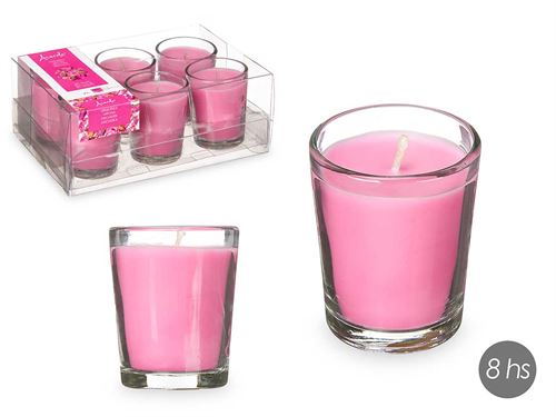 92438 CONJ 6 VELAS COPO VIDRO ORQUÍDEA