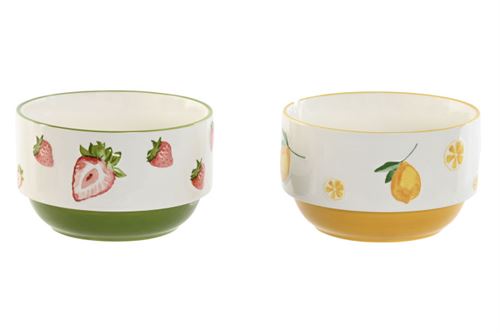 PC-217518 TIGELA PORCELANA 15,3X15,3X9 600ML FRUTA 3D 2 MOD.