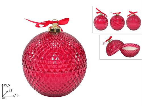 357508 VELA NATAL PERFUMADA BOLA NATAL VIDRO 13,5CM