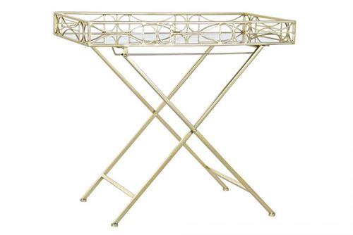 MESA AUXILIAR METAL ESPELHO 69X37X63,5 DOURADO