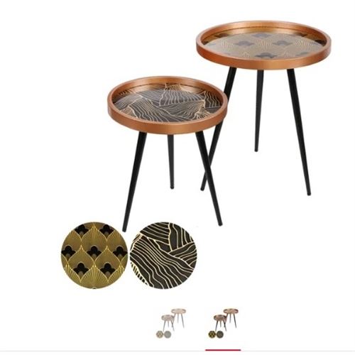 54701 SET 2 MESAS METAL RD49CMX60,5-39,5X45CM