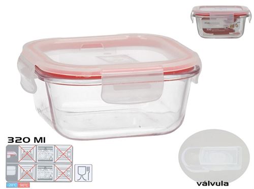 578620 LANCHEIRA COM VÁLVULA QUADRADA DE 320ML