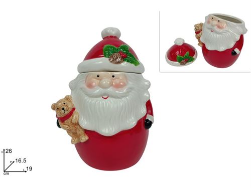 352626 FRASCO CERAMICA BISCOITOS PAI NATAL 26CM