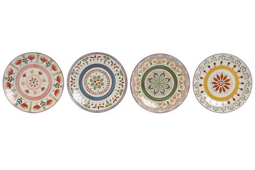 PC-212724 PRATO PORCELANA 19,5X19,5X2CM  MANDALA 4 MOD.