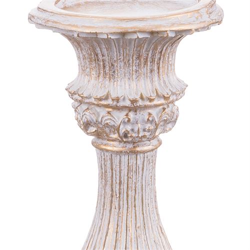 723916 CASTIÇAL RESINA BRANCO 10 X 10 X 29 CM