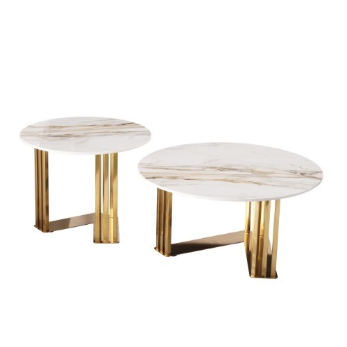 131734225 MESA CENTRO INOX DOURADA 80X48/60X42CM