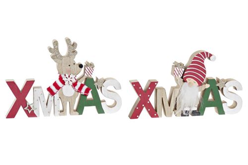 NV-198420 DECORAÇAO MADEIRA XMAS 23X5X13CM 2 SORTIDOS