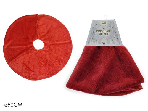 674948 BASE ARVORE NATAL PELUCIA VERMELHA 90CM