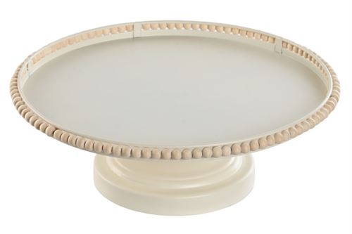 LD-220112 CENTRO MESA METAL MADEIRA 32X32X11CM