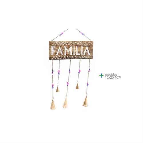 EE-75711 Placa Madeira FAMILIA 10x25,4cm